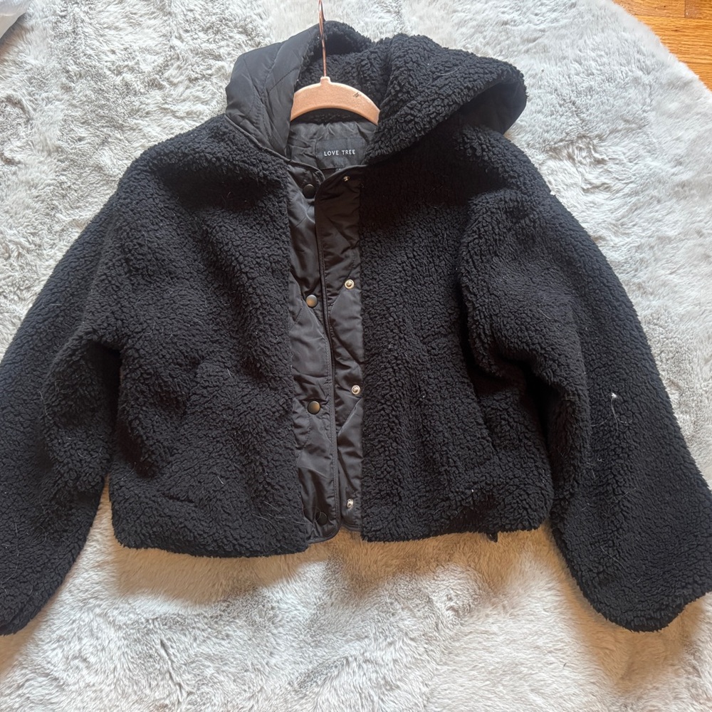 Cozy Black teen Jacket by Love Tree